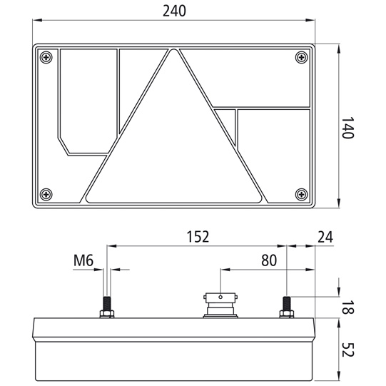 Asp&ouml;ck - Multipoint I, 12 V, rechts, mit Dreieck, 5-pol. Ba Suer 204551231