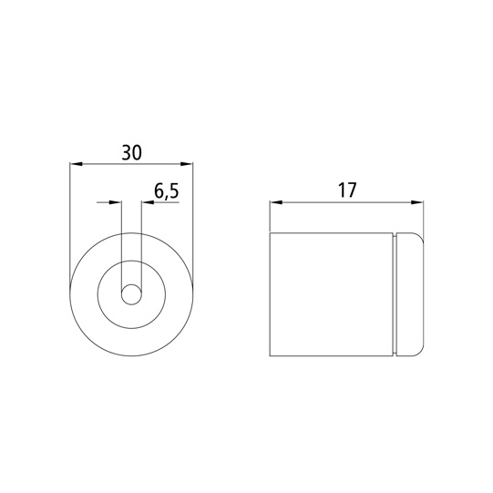 Gummi-Türpuffer, Durchmesser 30 x 17 mm Suer 215101824