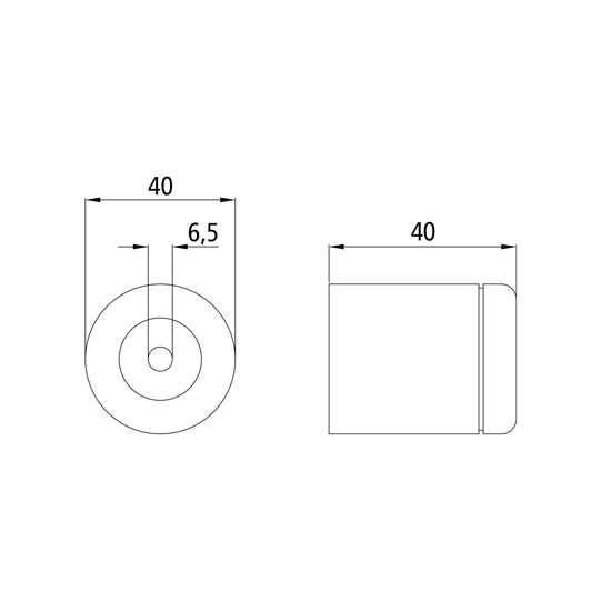 Gummi-Türpuffer,Durchmesser 40 x 40 mm Suer 215101829