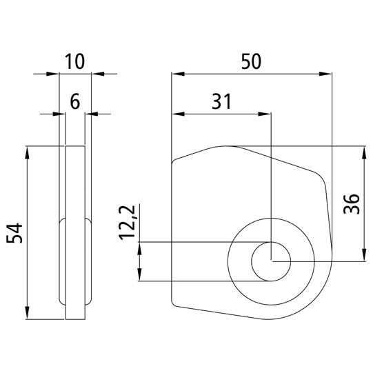 Gelenkband-Lagerauge, Stahl roh, f&uuml;r Kipperscharniere Suer 215111389