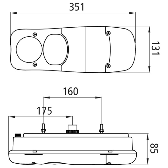 Asp&ouml;ck - Eurofab, 12 V, rechts, 7-polig AMP, Bolzenabstand Suer 227553257