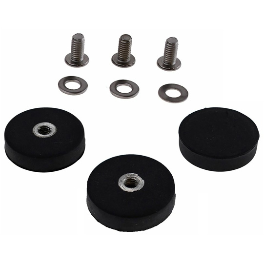 LUIS Magneten-Set, rund,schwarz gummiert, M4 Innengewinde, 3 St&uuml;ck, 002340 Suer