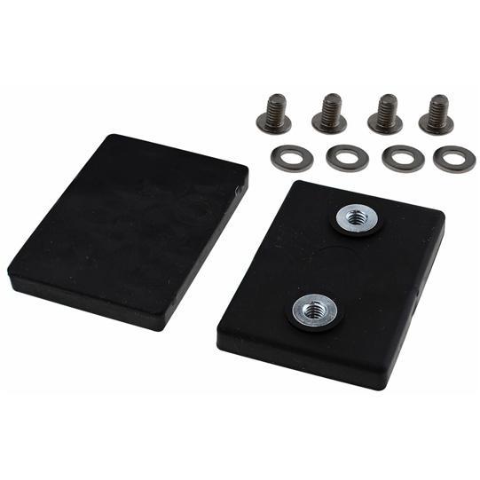 LUIS Magneten-Set, eckig,schwarz gummiert, M4 Innengewinde, 2 St&uuml;ck, 002341 Suer