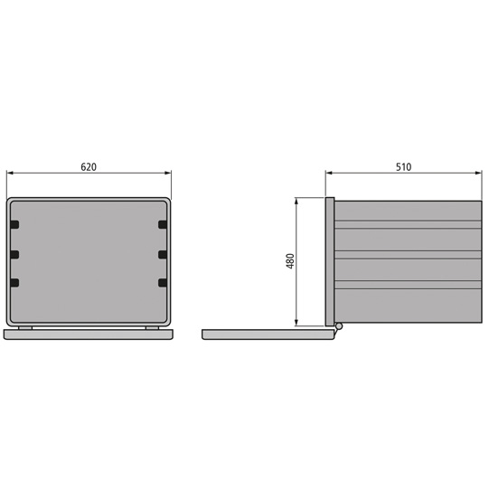 Werkzeugkasten WK-PE 4, Polyethylen, schwarz, 620 &times; 480 &times; 510 mm Suer 390142013