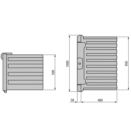 WerkzeugkastenWK-FS 80, Polyethylen, schwarz, 950 ×500 ×460 mm Suer 390142051